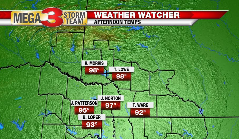 North ArkLaTex Weather Watcher Highs on Wednesday